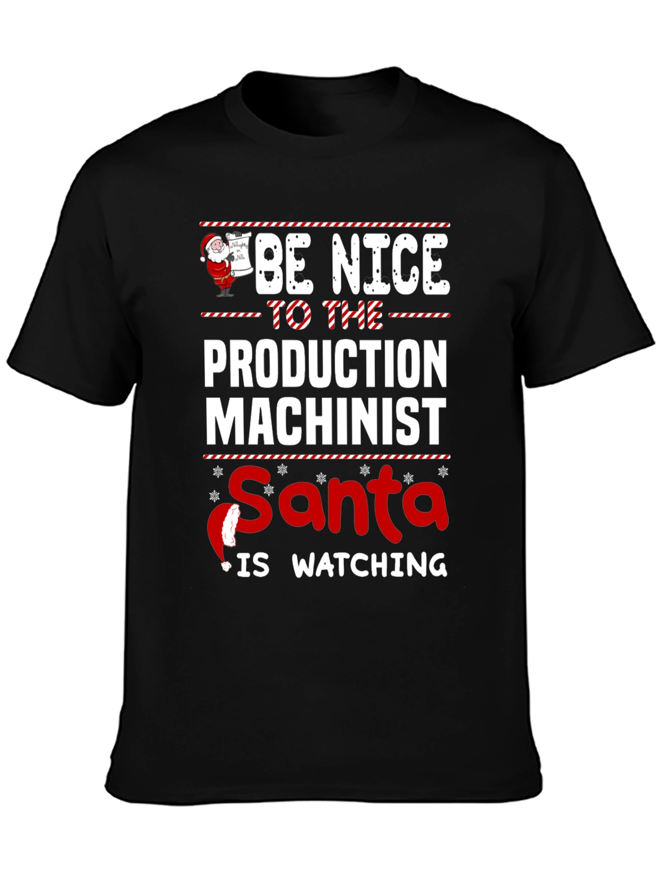Funny Production Machinist Santa Christmas T-Shirt