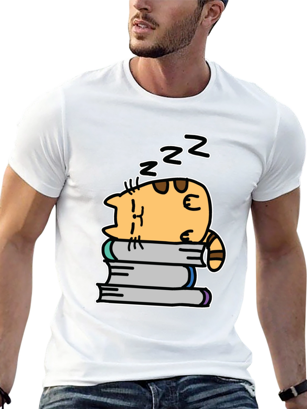 Cute Cat Nap T-Shirt - Unisex Black Tee