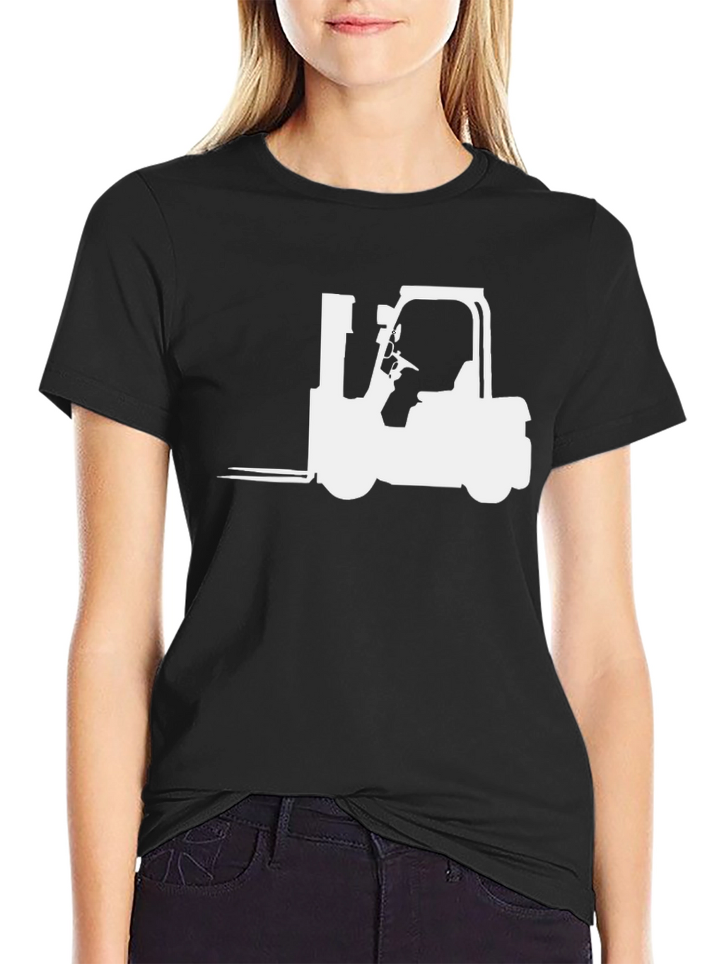 Forklift Graphic Tee - Black Cotton Blend