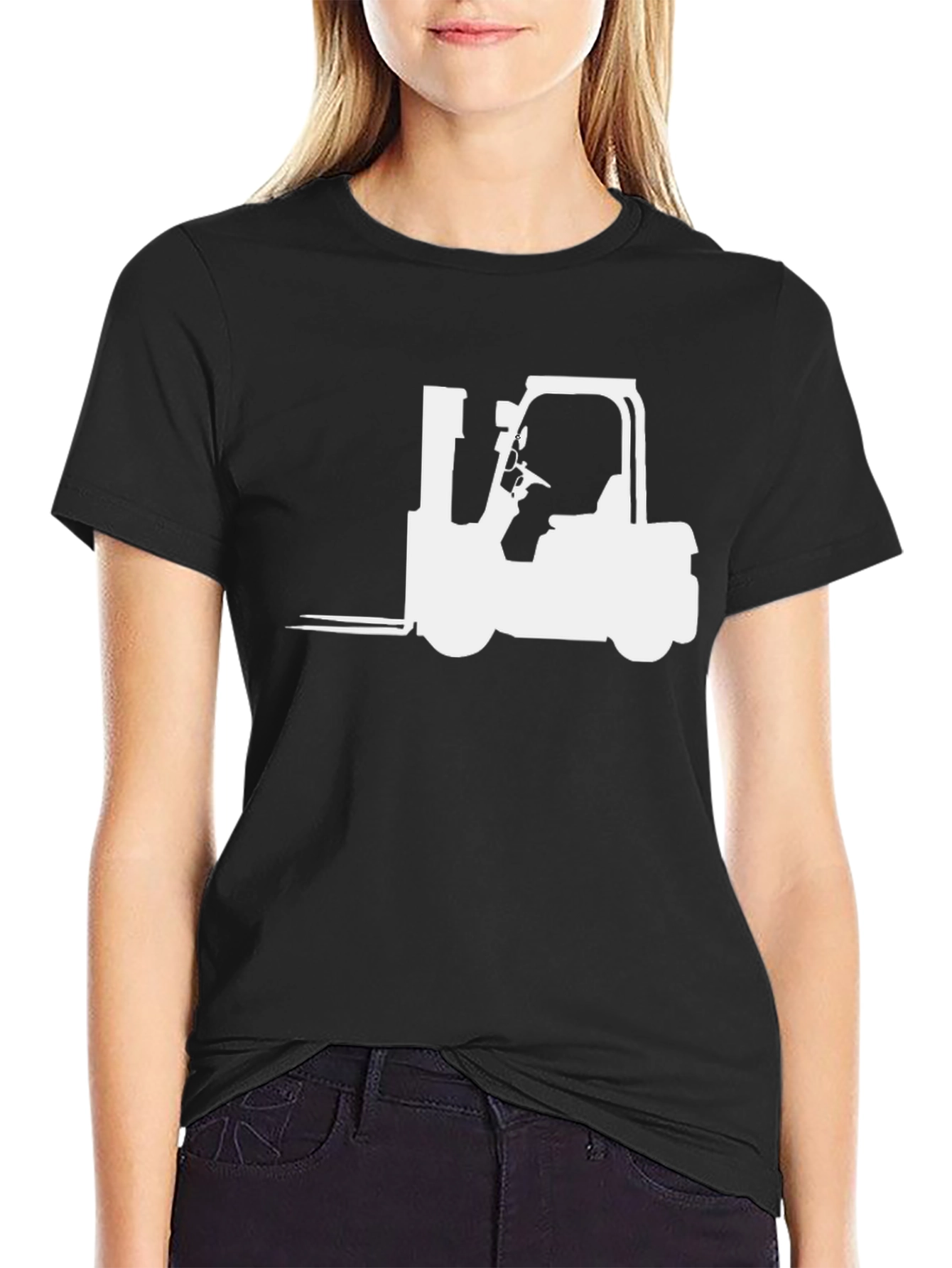 Forklift Graphic Tee - Black Cotton Blend