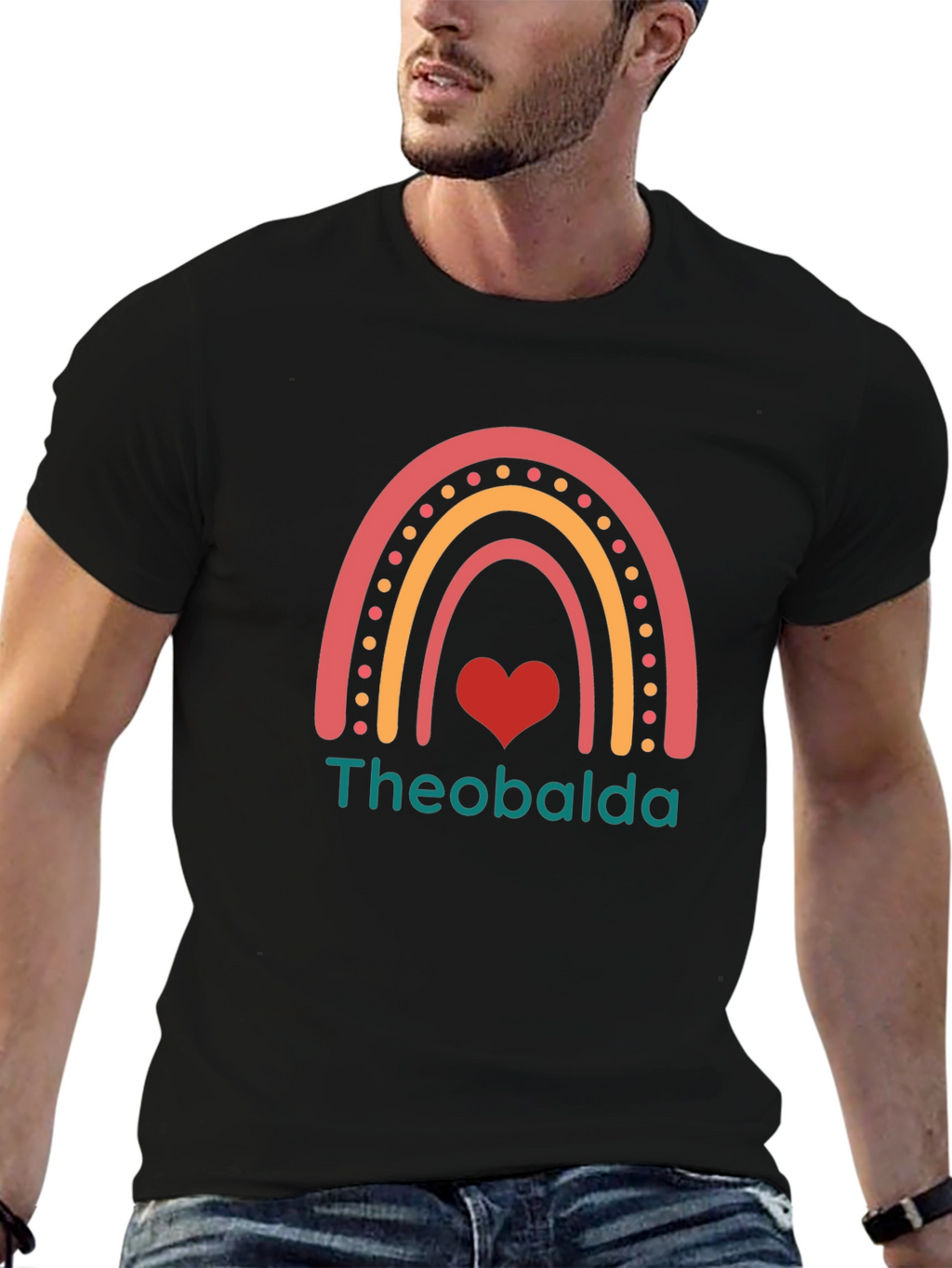 Theobalda Rainbow Heart Graphic Tee