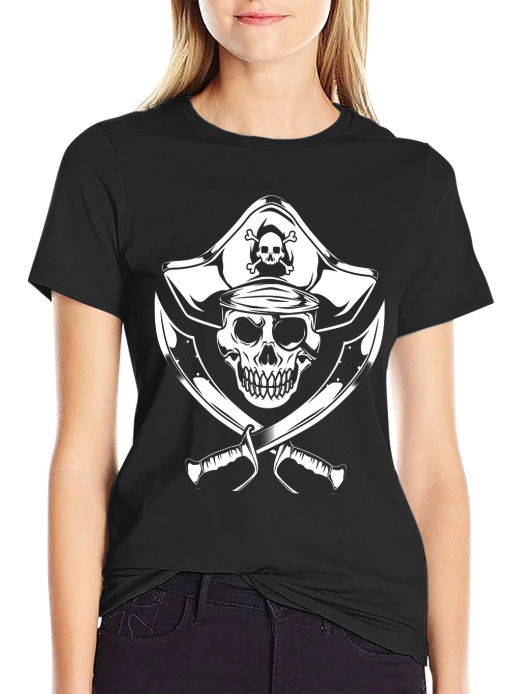Pirate Skull & Swords Black T-Shirt