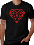 Black T-Shirt with Red Diamond Graphic