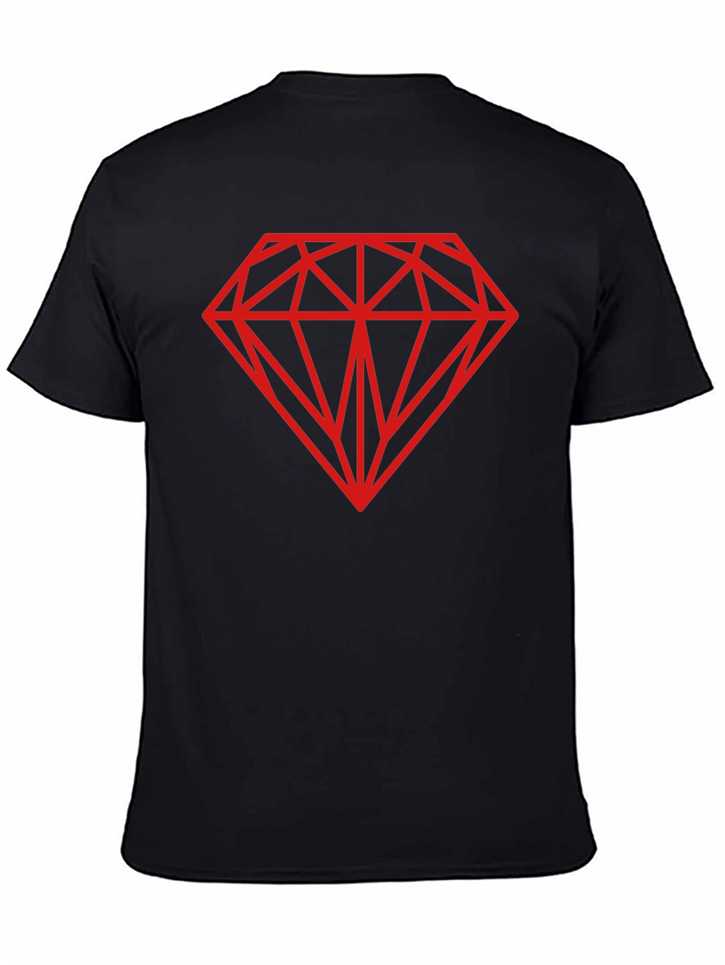 Black T-Shirt with Red Diamond Graphic