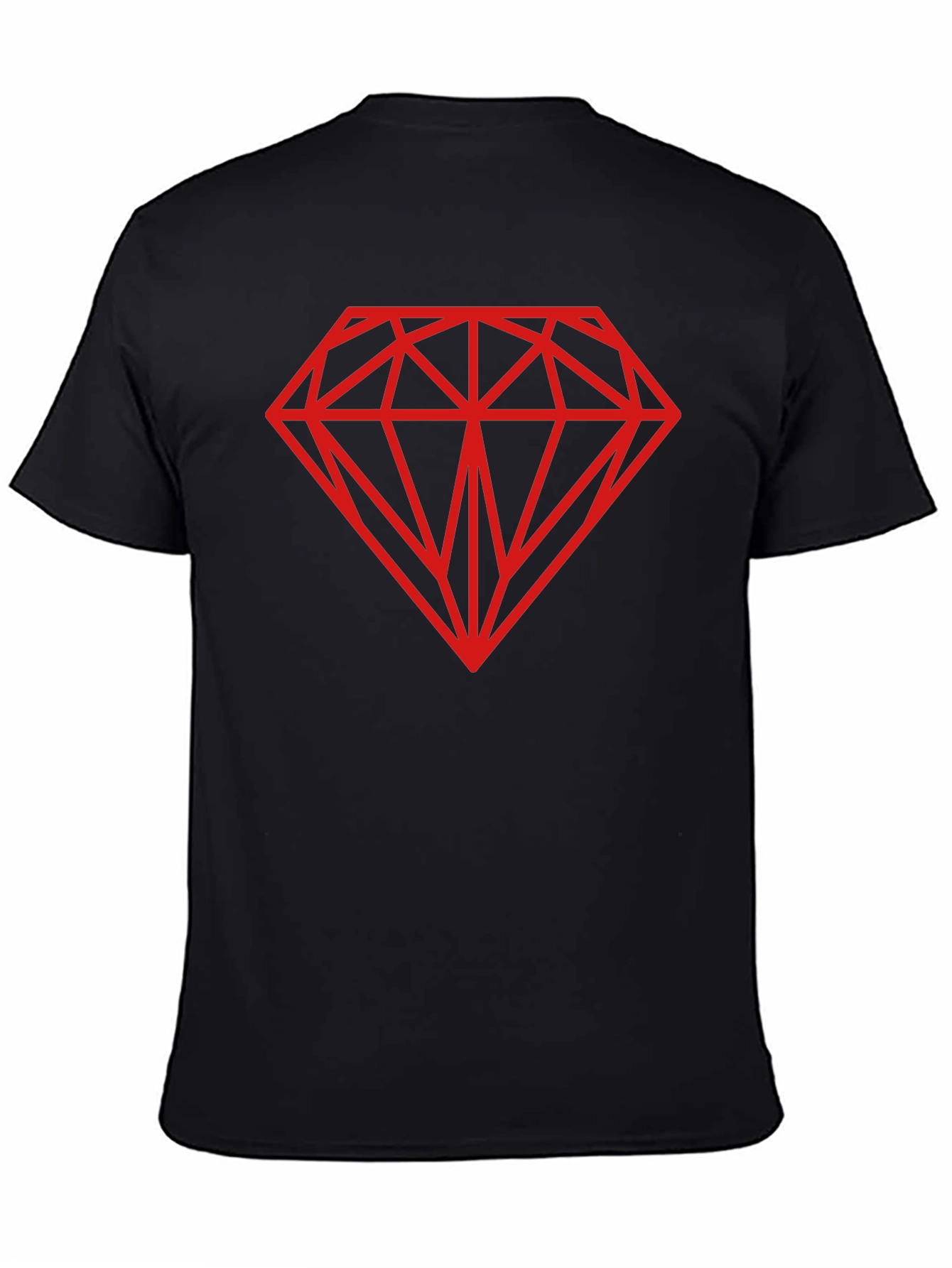 Black T-Shirt with Red Diamond Graphic