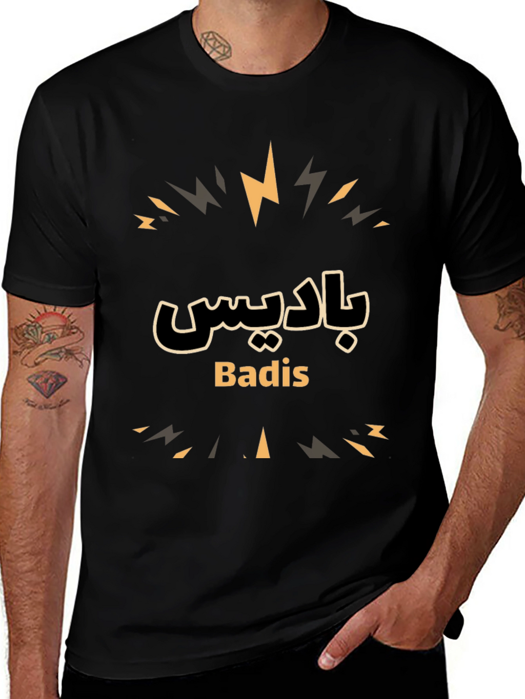 Badis Graphic Tee - Stylish Black Cotton T-Shirt
