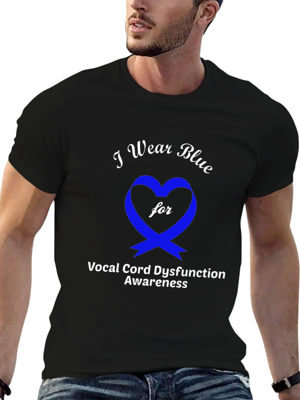 Blue Awareness Ribbon Graphic Tee