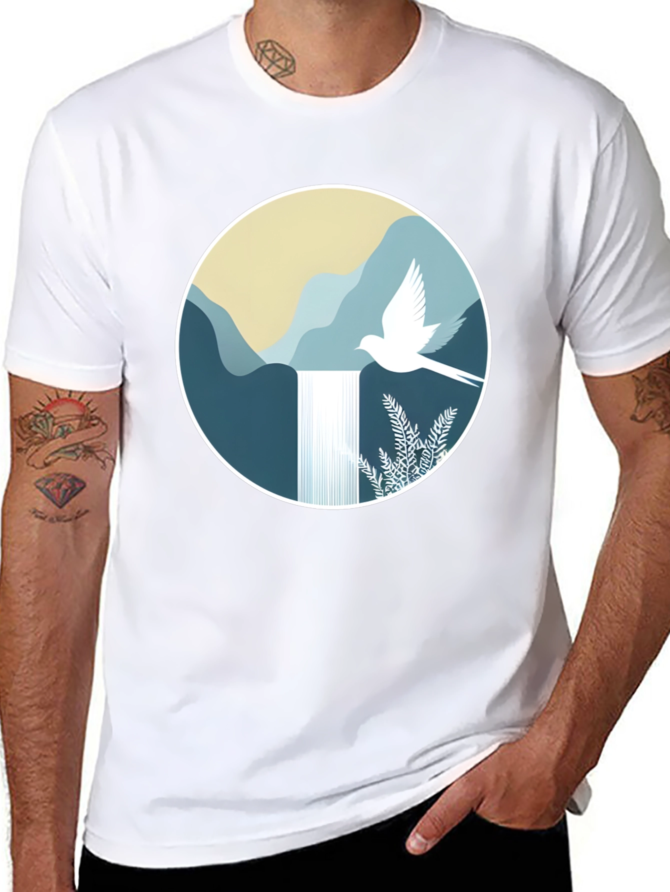 Nature Dove Graphic Tee - Mens Black T-Shirt