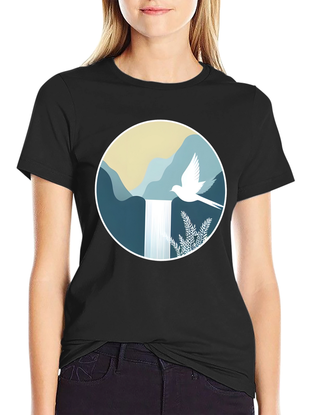 Nature Dove Graphic Tee - Mens Black T-Shirt
