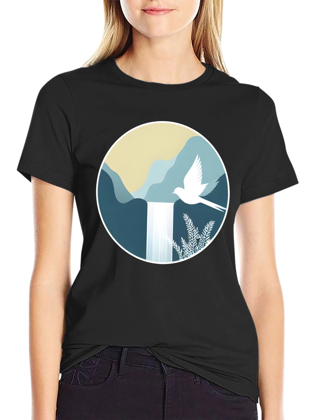 Nature Dove Graphic Tee - Mens Black T-Shirt