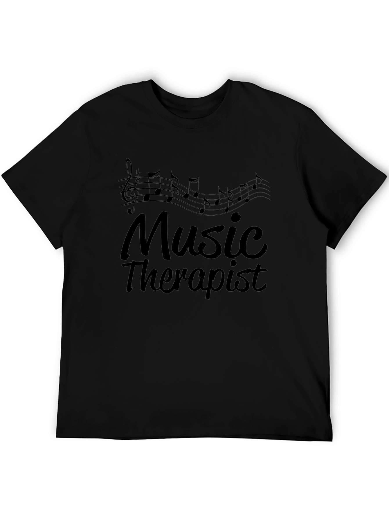 Music Therapist T-Shirt - Black Graphic Tee