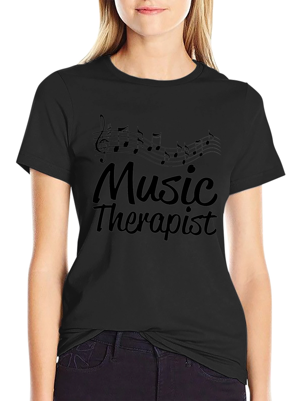 Music Therapist T-Shirt - Black Graphic Tee
