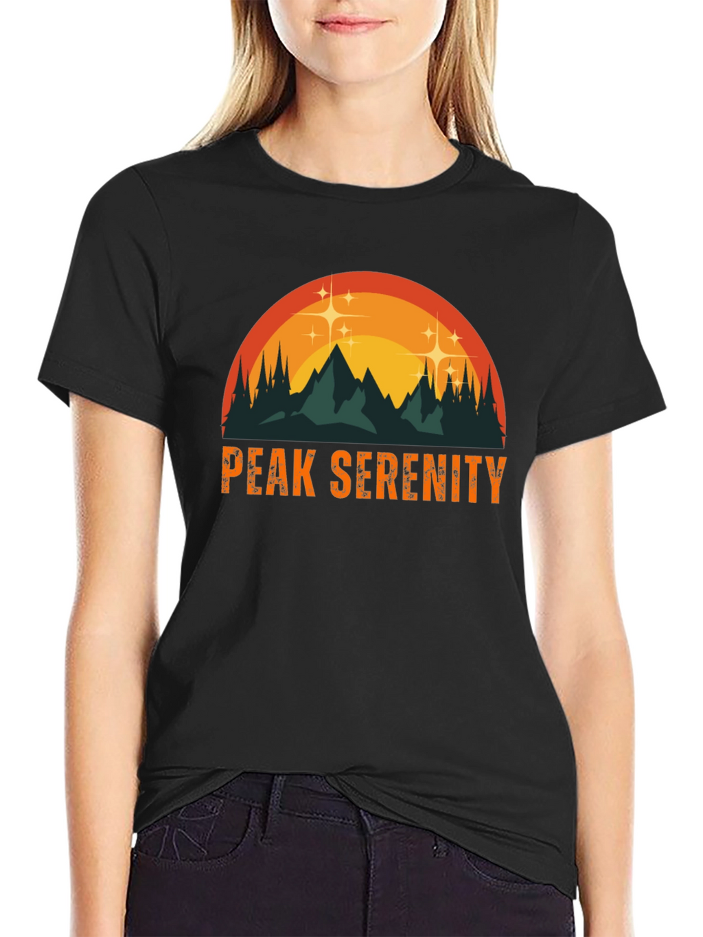 Peak Serenity Graphic Tee - Black Mountain T-Shirt