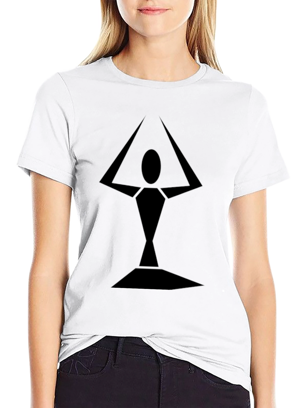 Geometric Abstract Black Tee