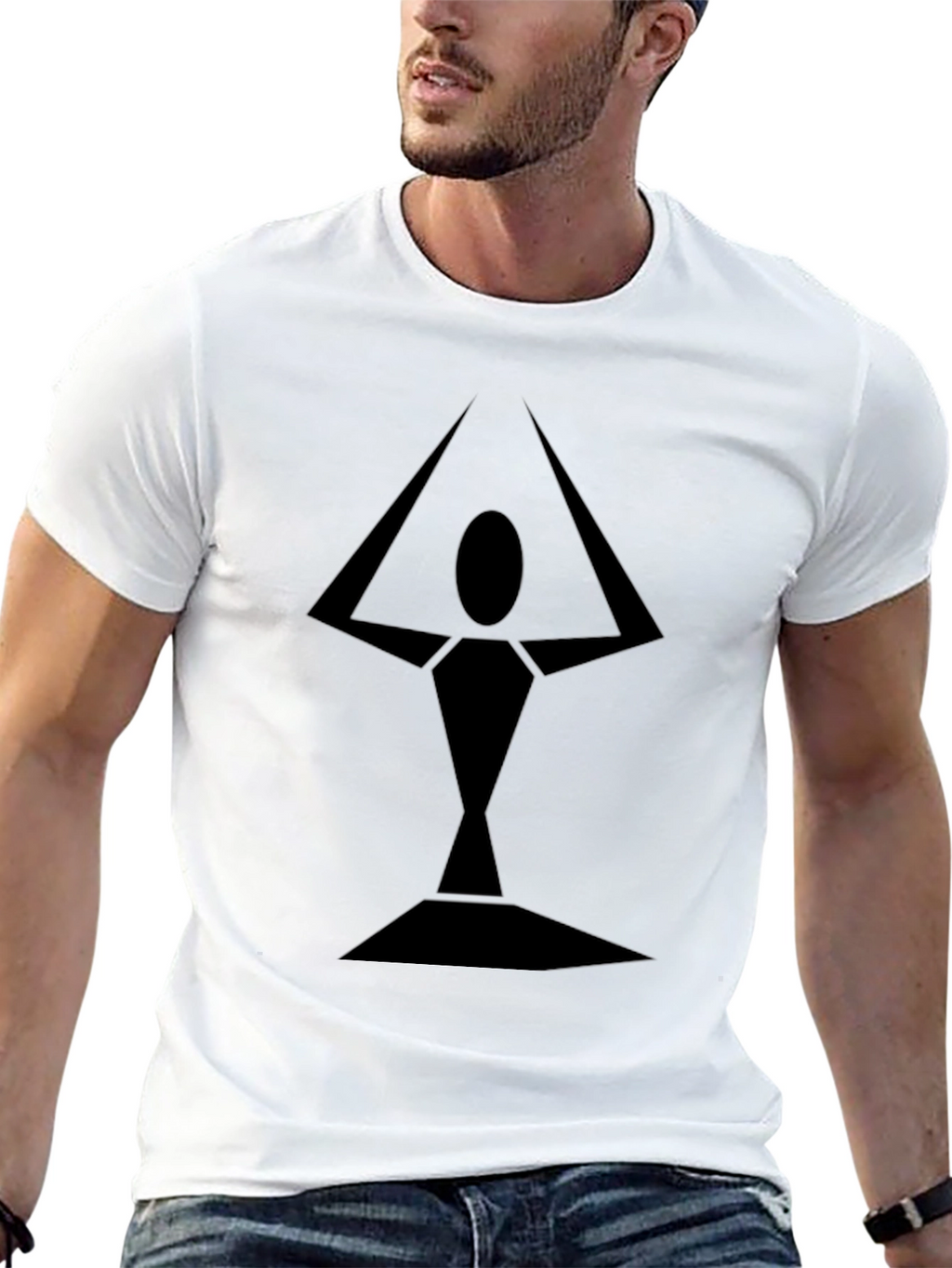 Geometric Abstract Black Tee