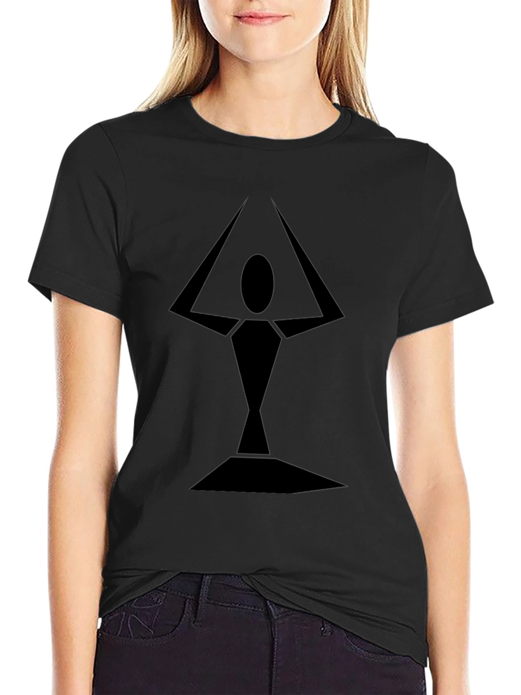 Geometric Abstract Black Tee
