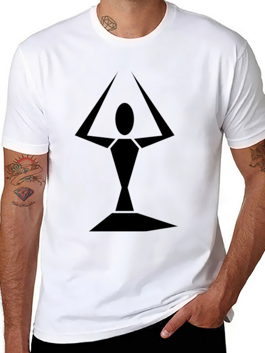 Geometric Abstract Black Tee