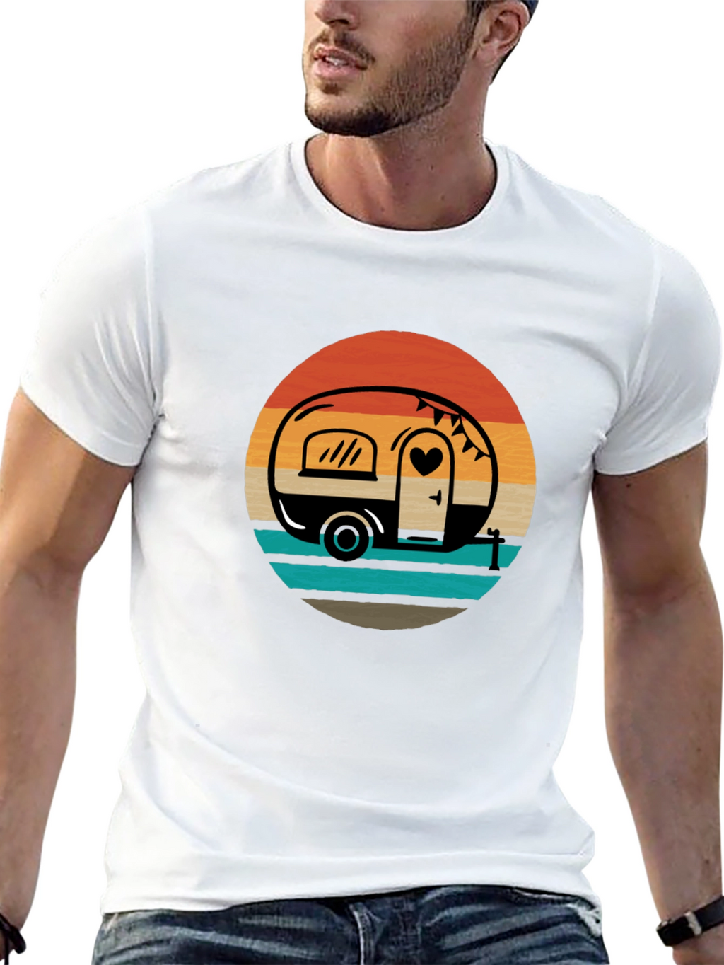 Retro Camper Sunset Graphic Tee
