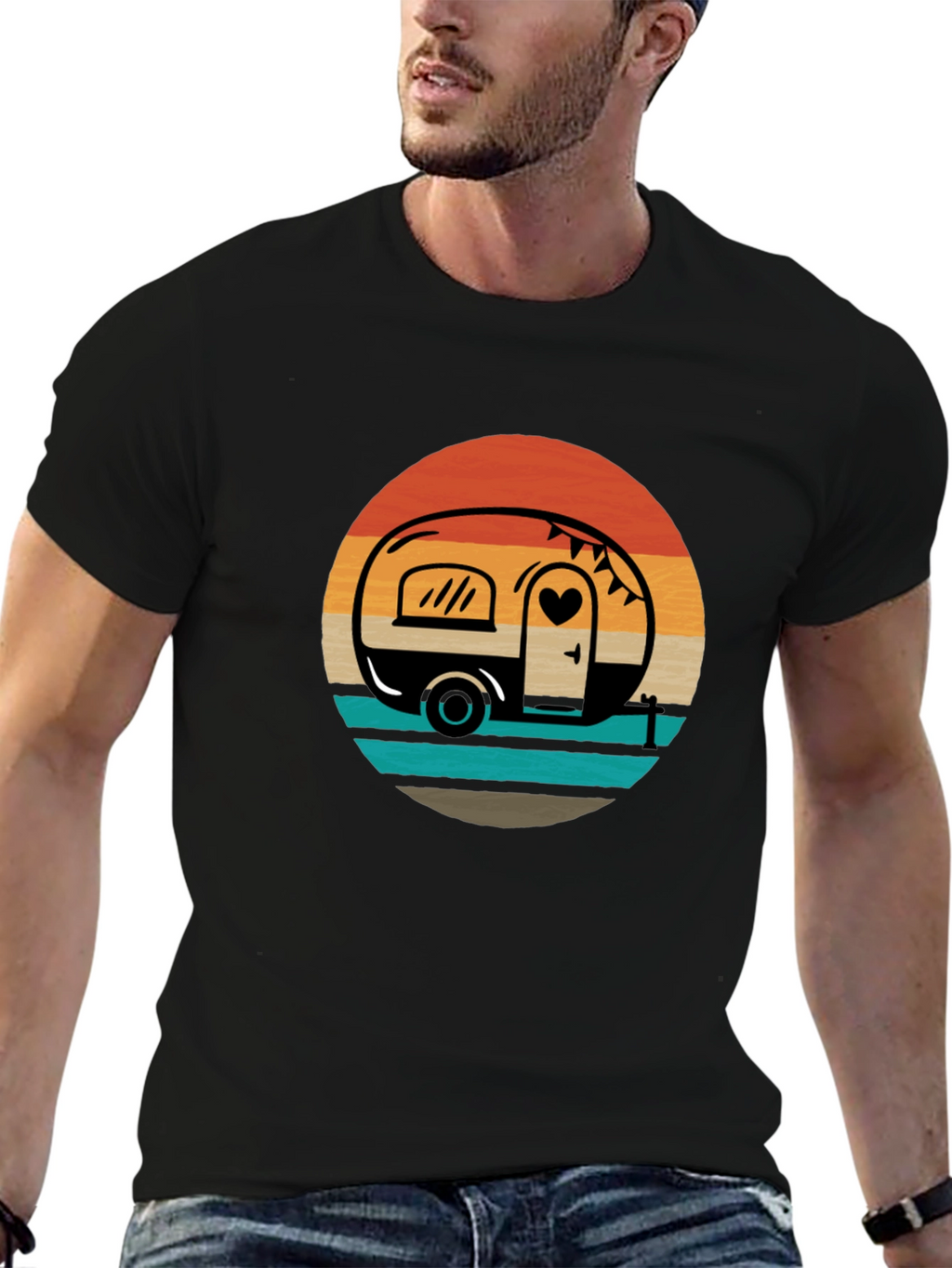 Retro Camper Sunset Graphic Tee