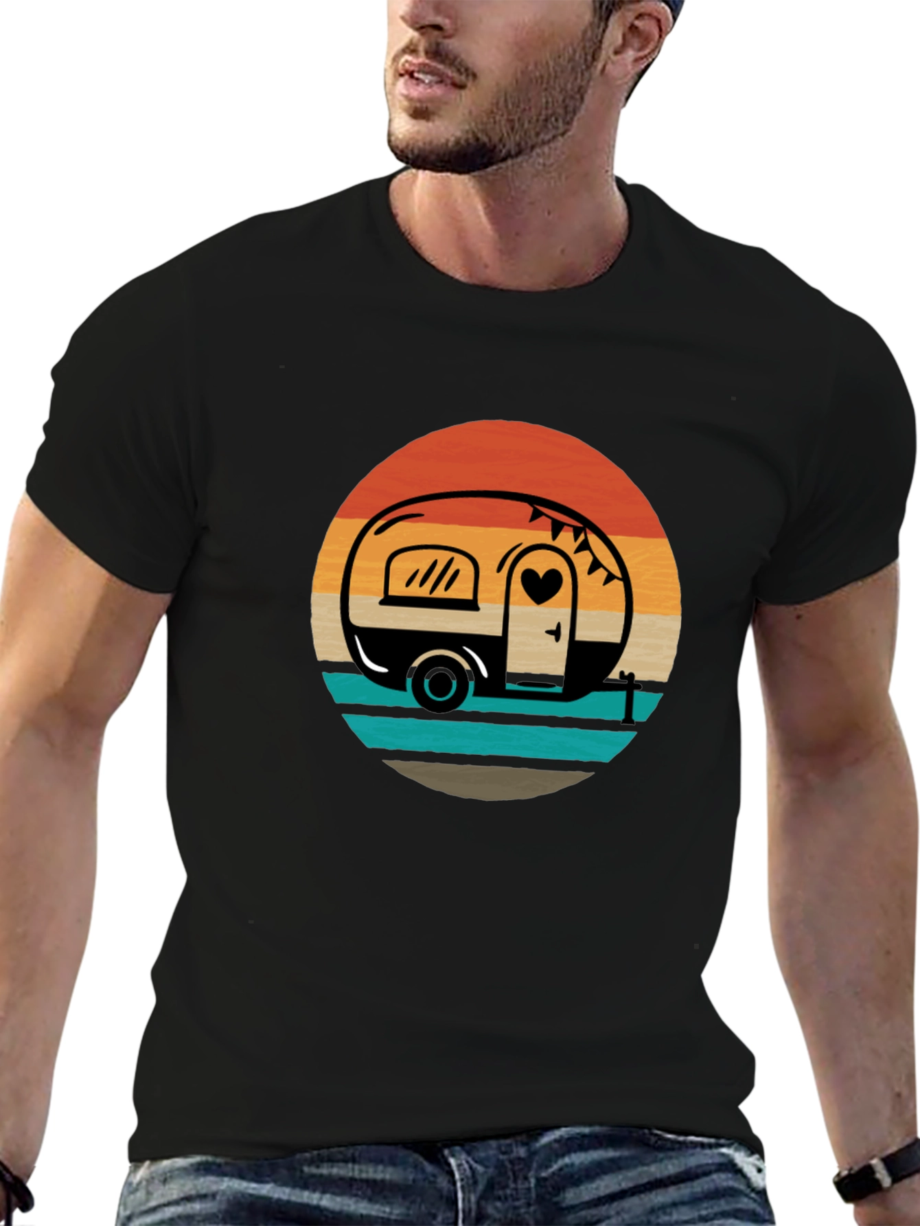 Retro Camper Sunset Graphic Tee