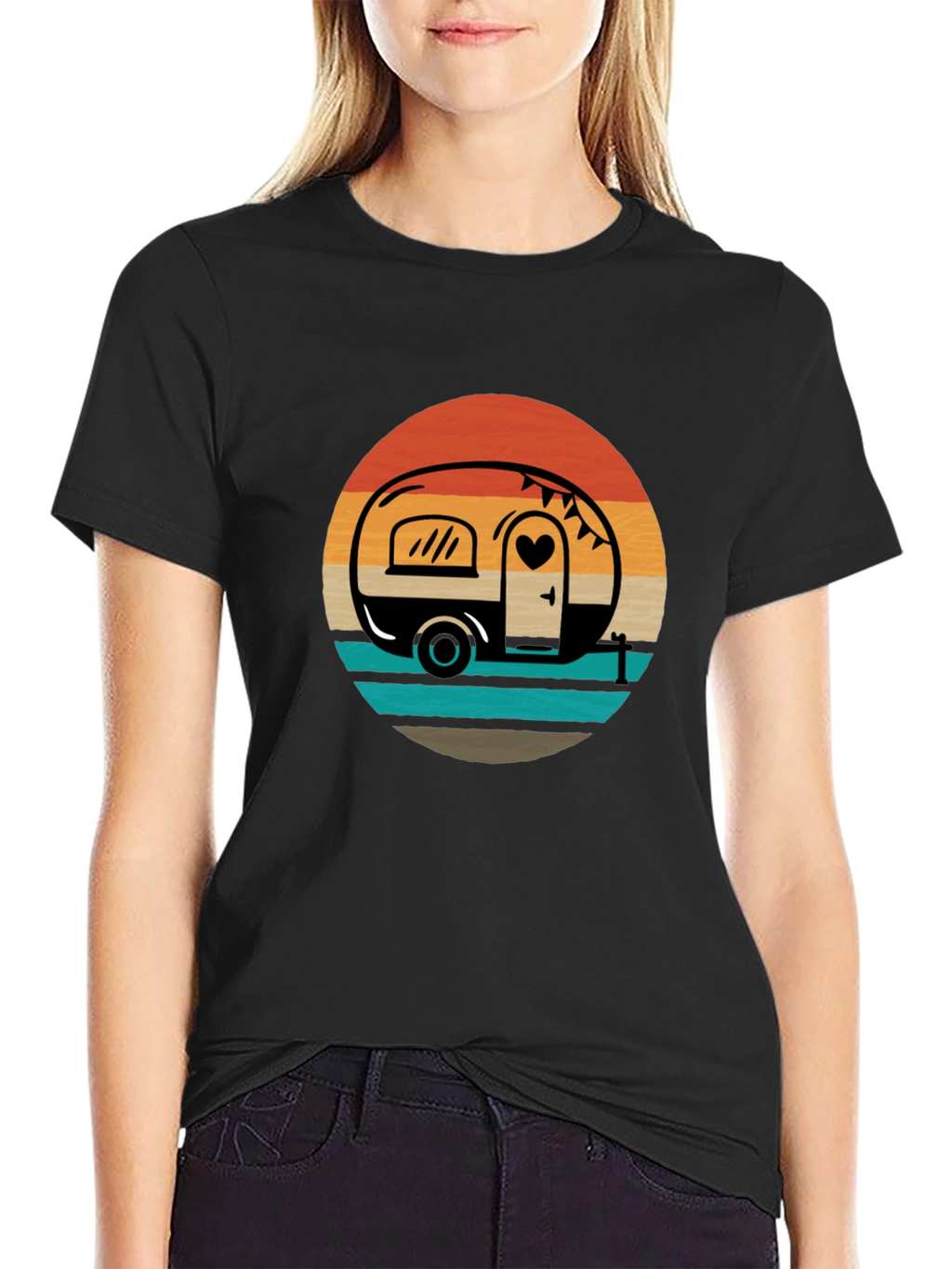 Retro Camper Sunset Graphic Tee