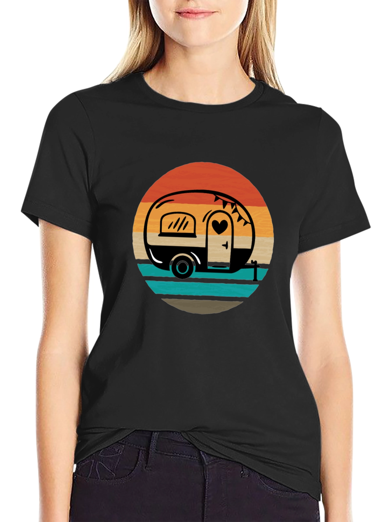 Retro Camper Sunset Graphic Tee