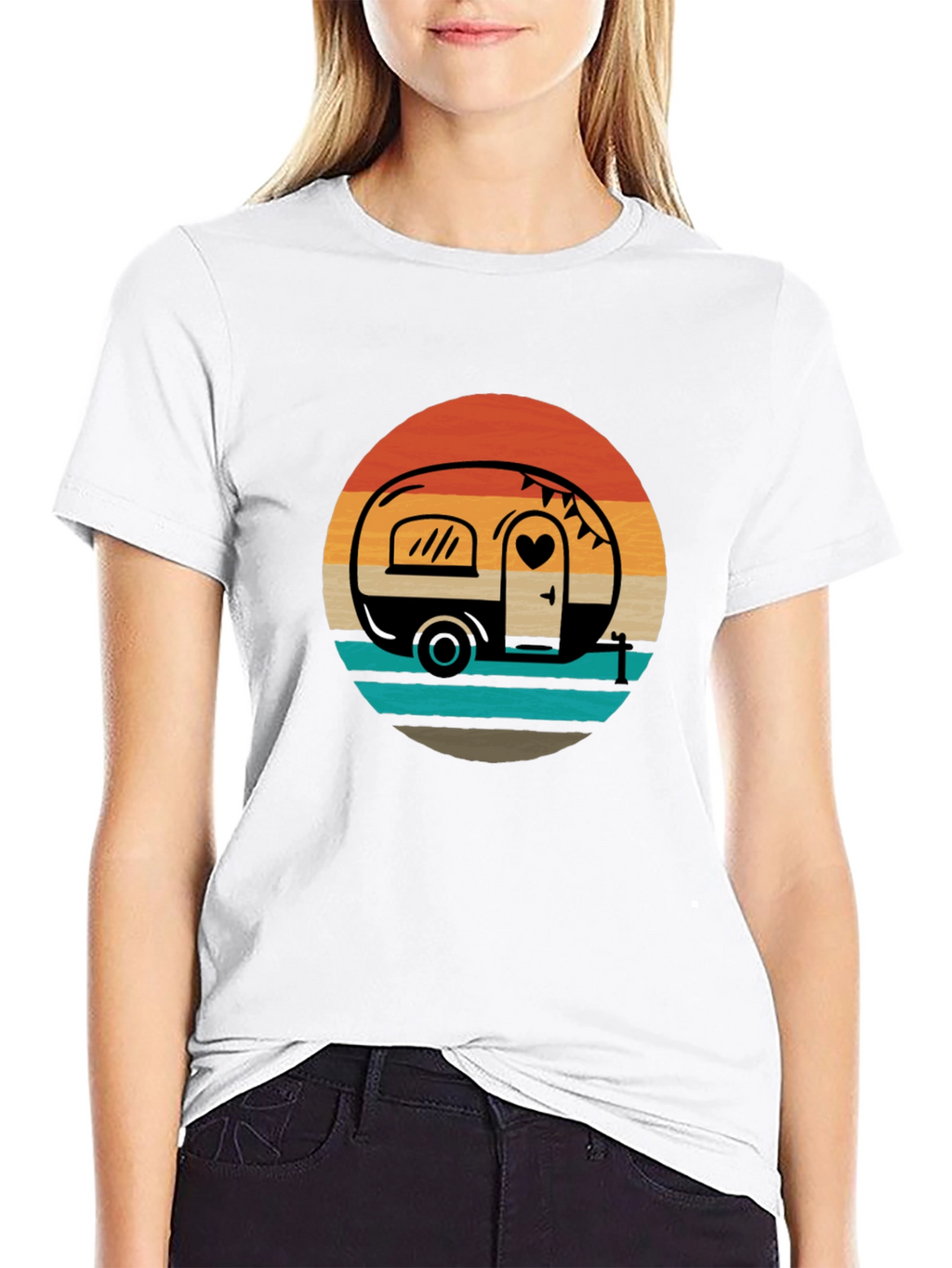 Retro Camper Sunset Graphic Tee
