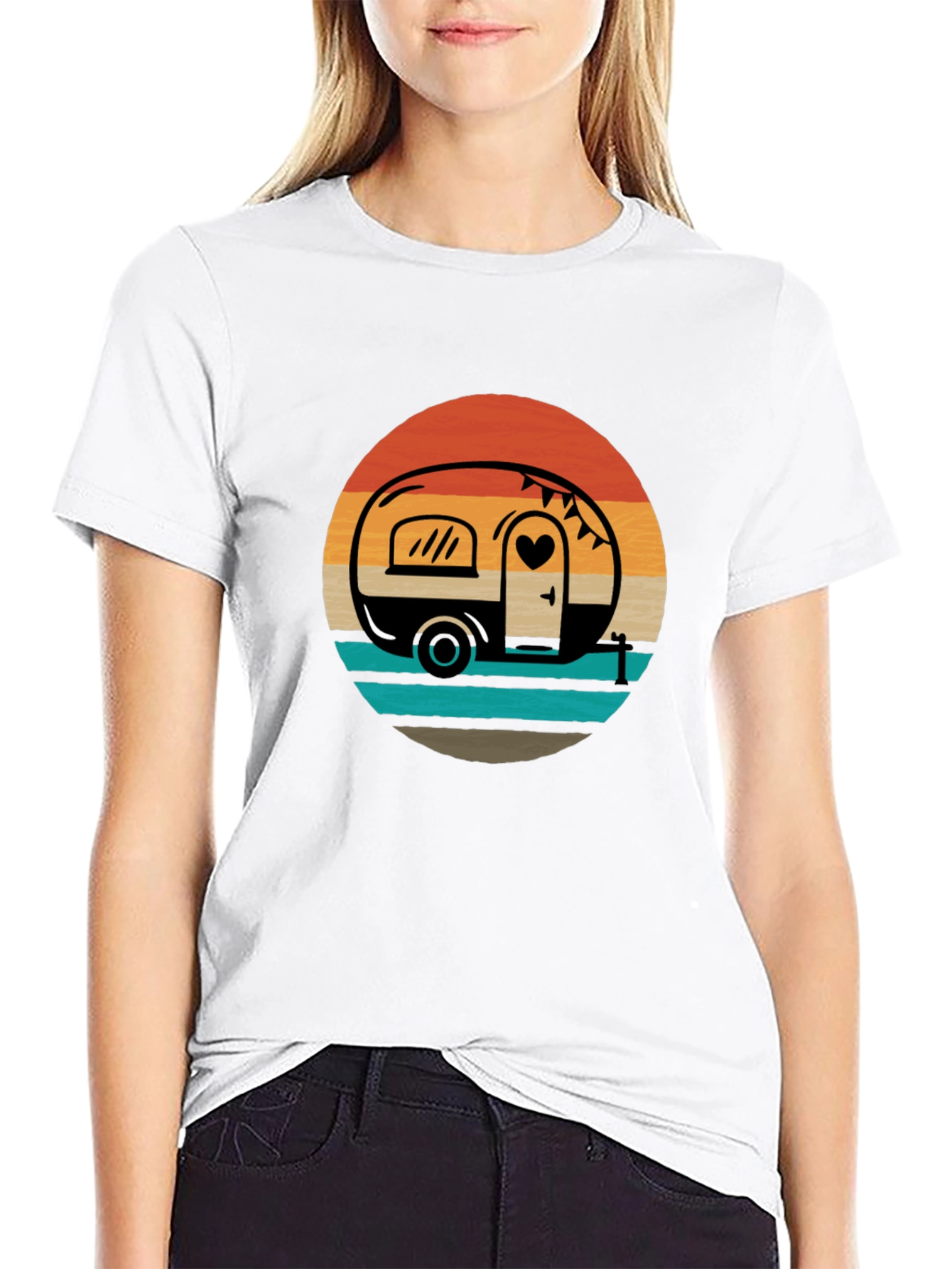 Retro Camper Sunset Graphic Tee