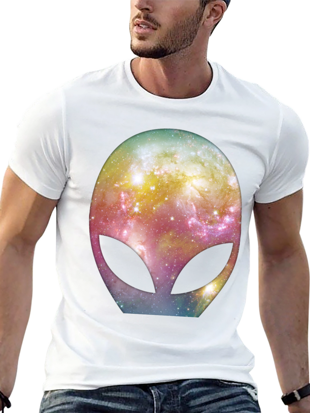 Galaxy Alien Graphic Black T-Shirt