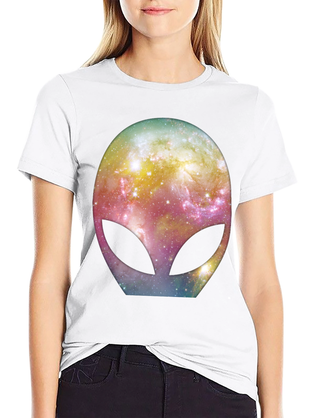 Galaxy Alien Graphic Black T-Shirt