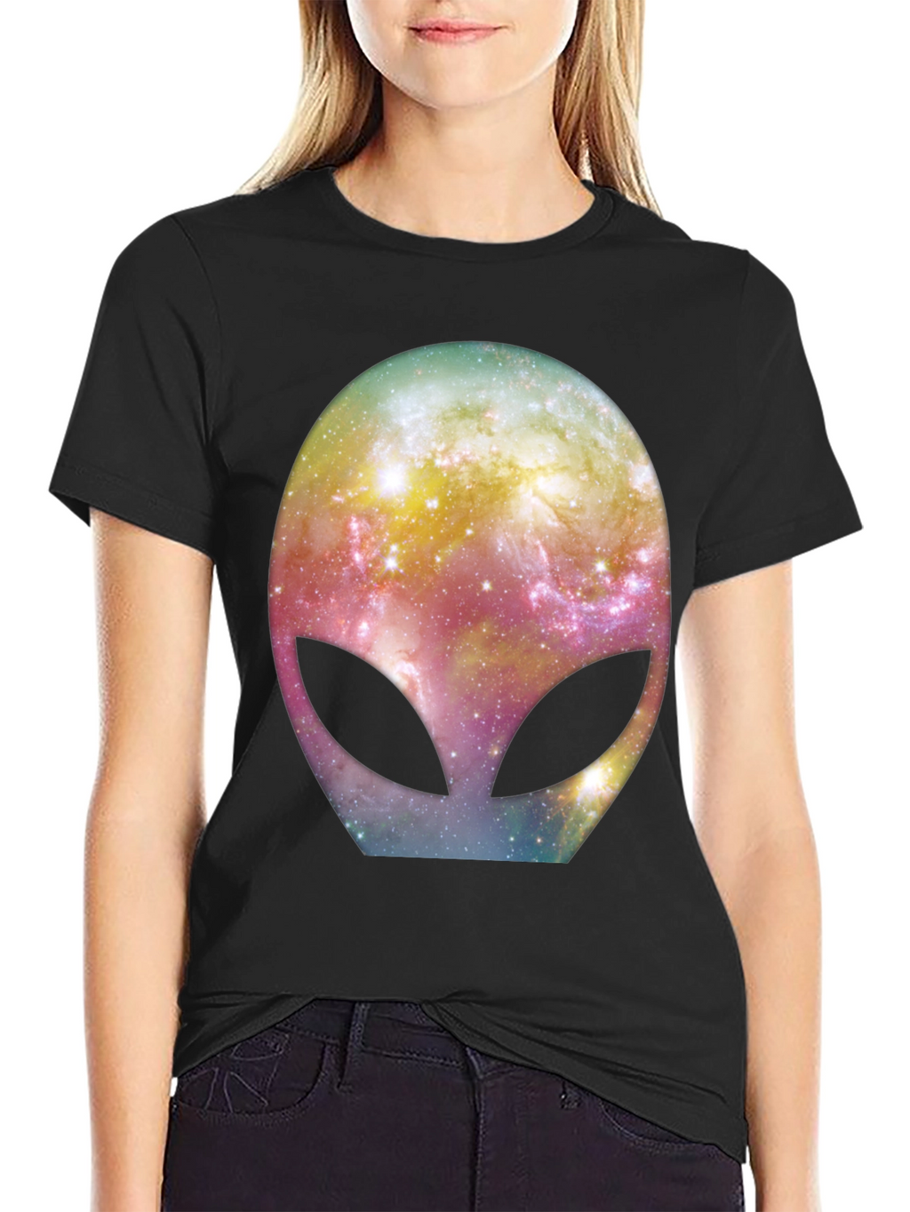 Galaxy Alien Graphic Black T-Shirt