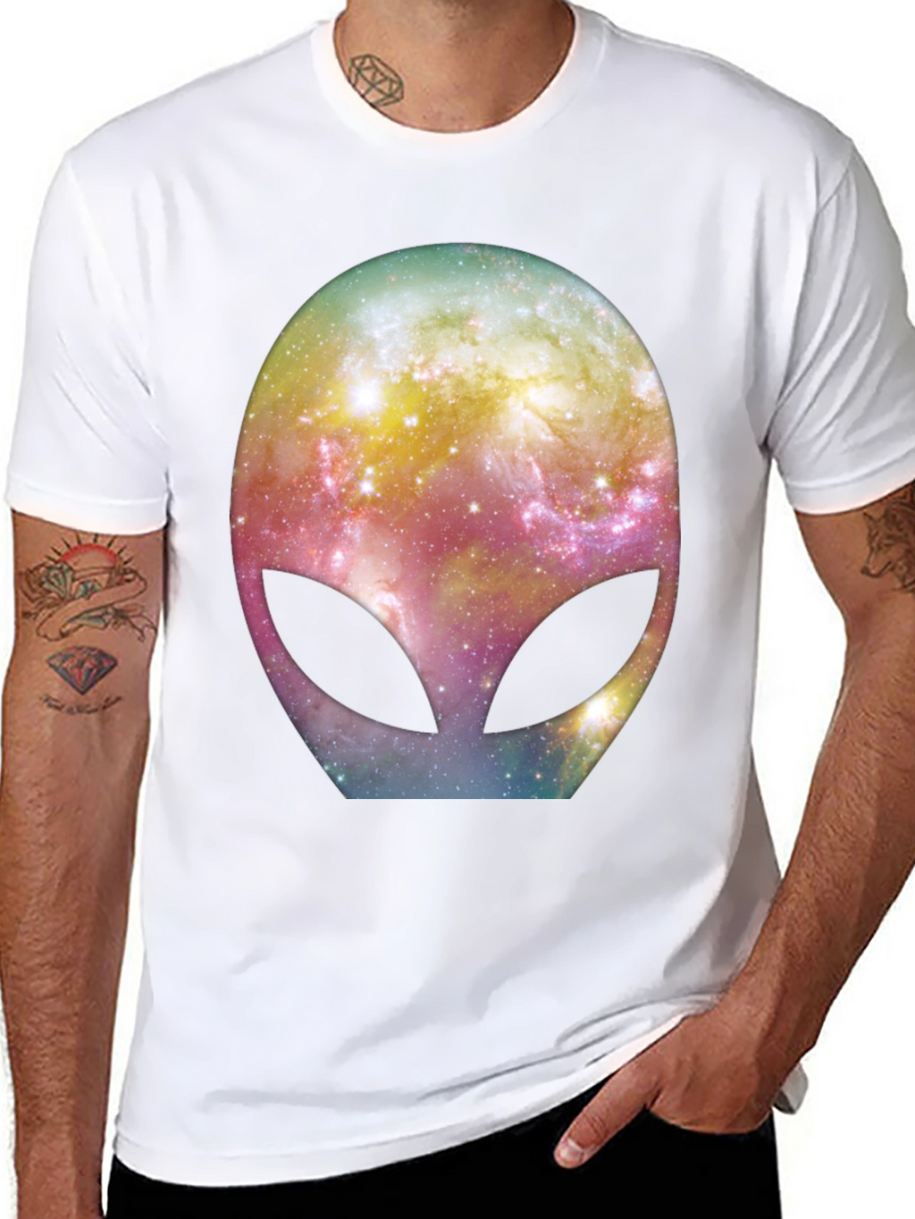 Galaxy Alien Graphic Black T-Shirt