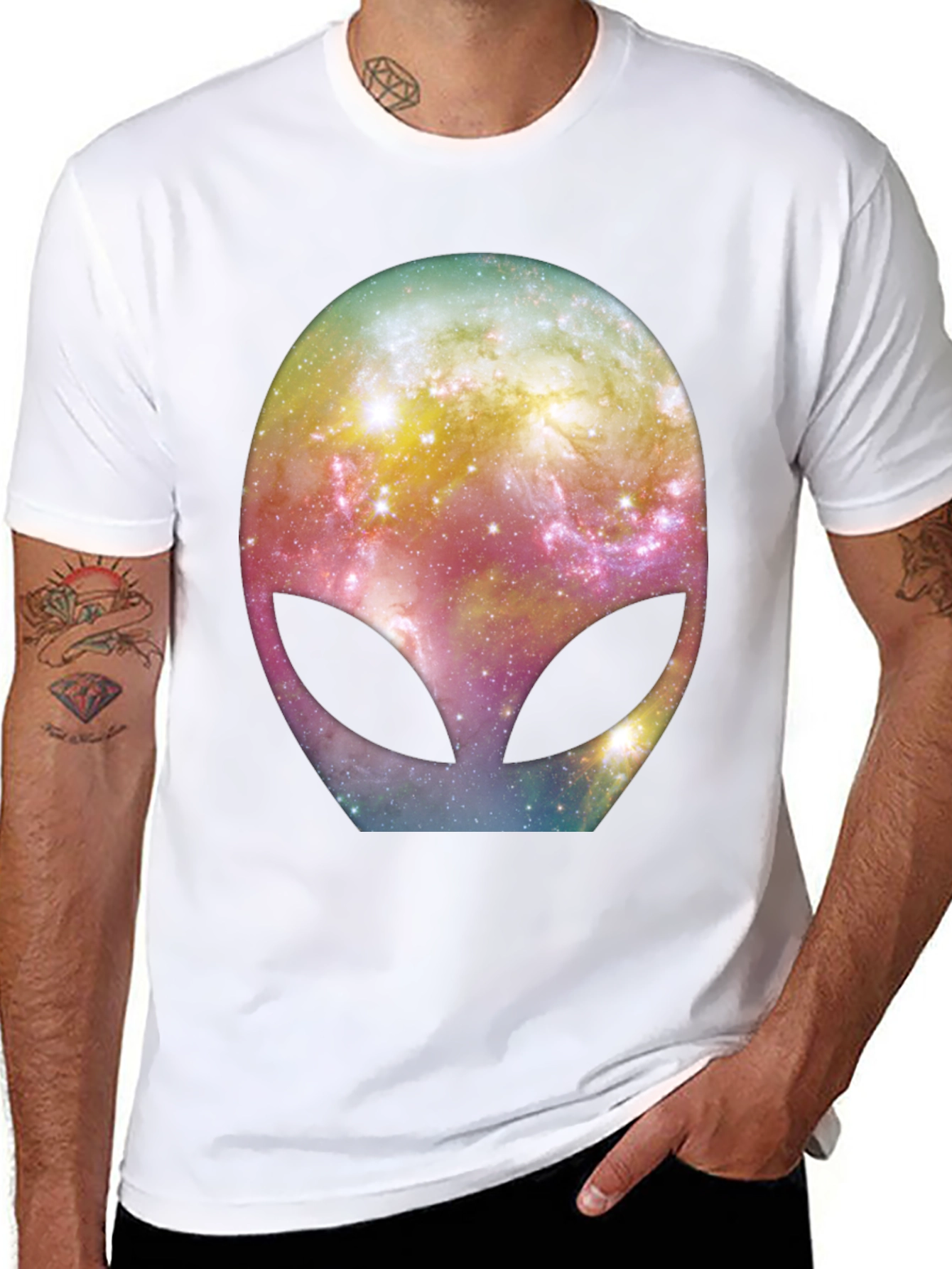 Galaxy Alien Graphic Black T-Shirt