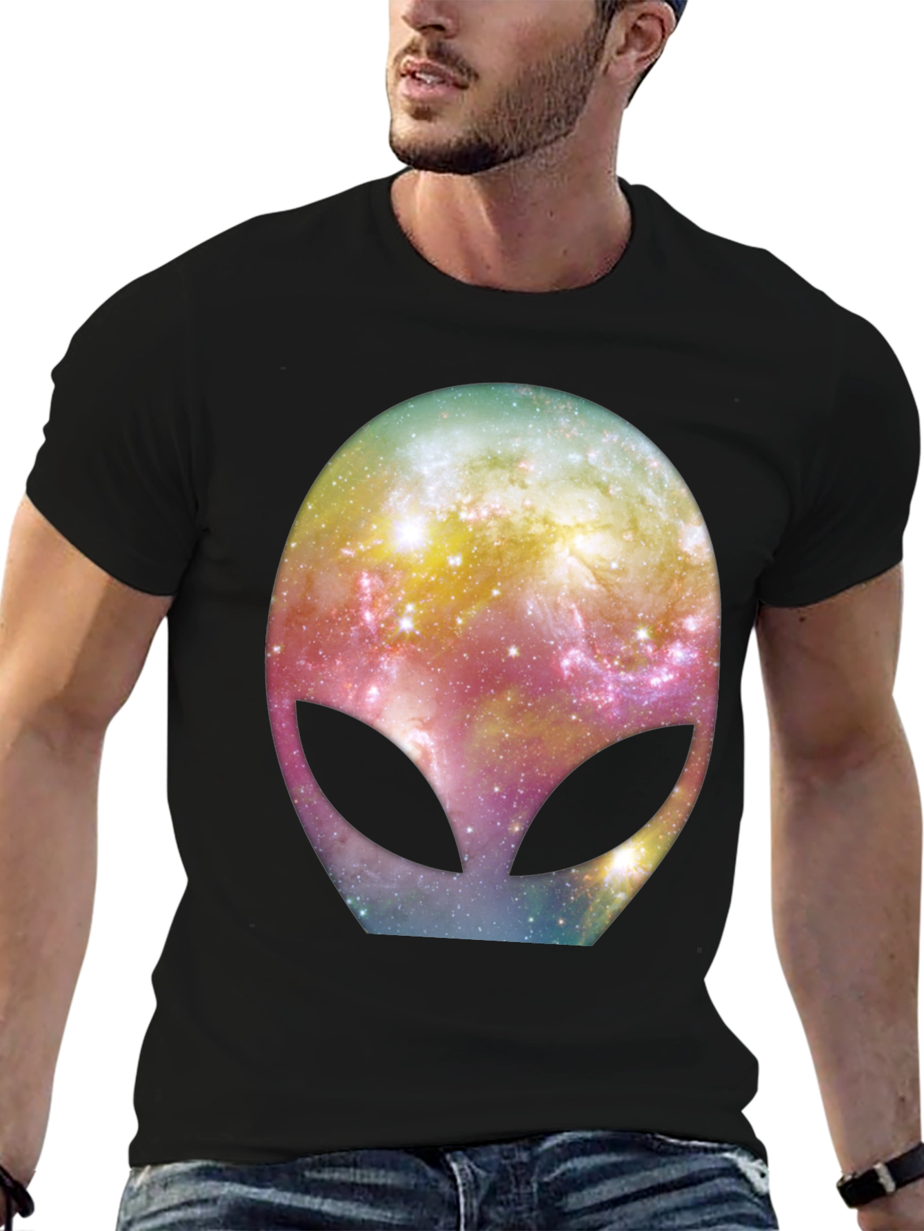 Galaxy Alien Graphic Black T-Shirt