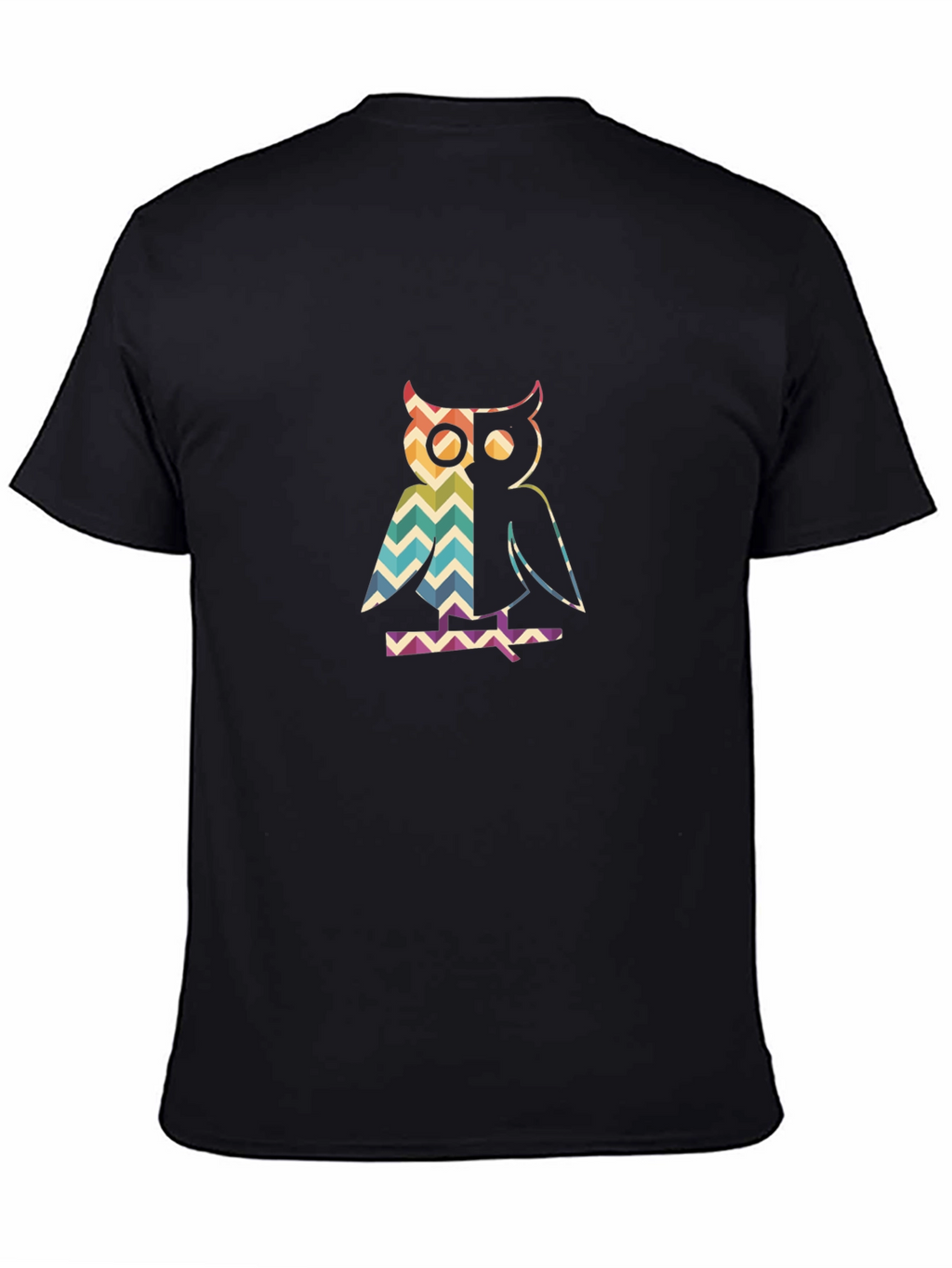 Retro Owl Graphic Tee - Mens Black T-Shirt