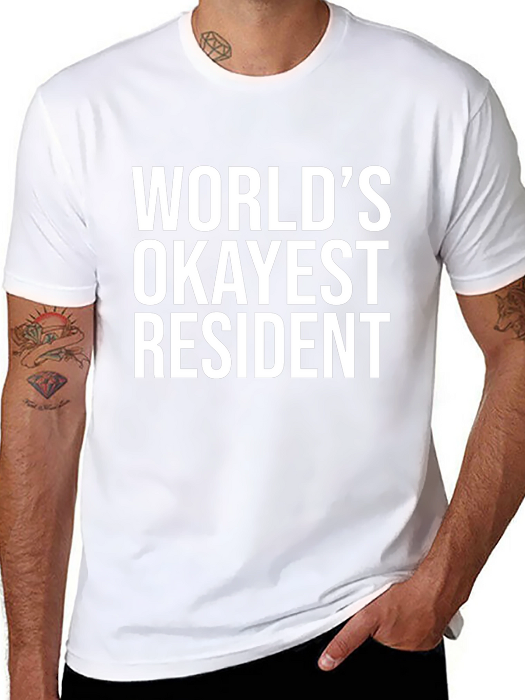 Worlds Okayest Resident Black T-Shirt