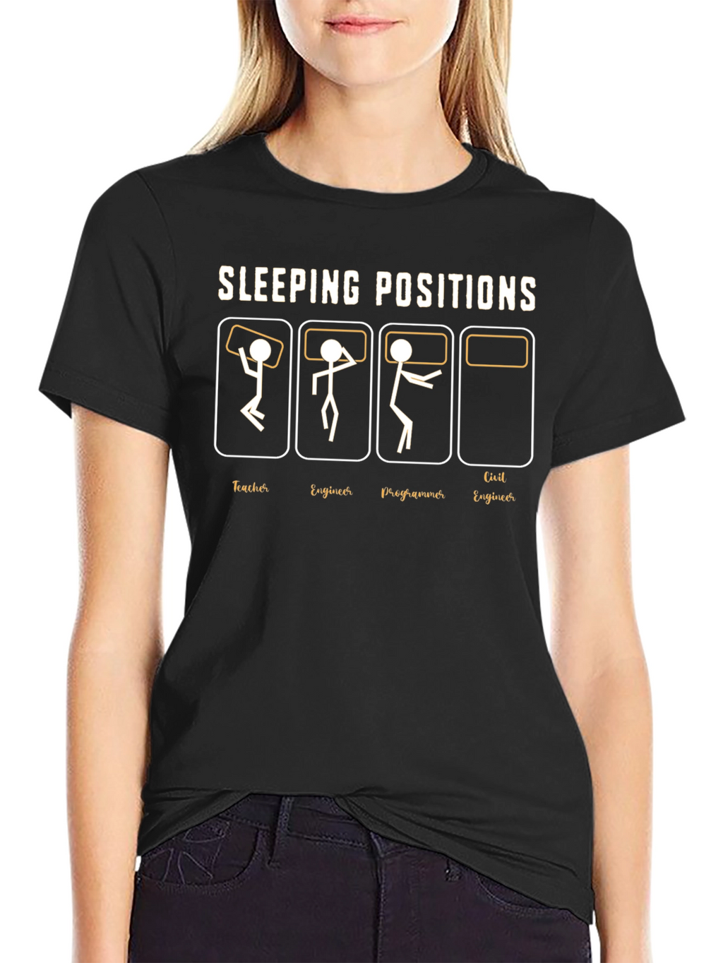 Sleeping Positions Funny T-Shirt