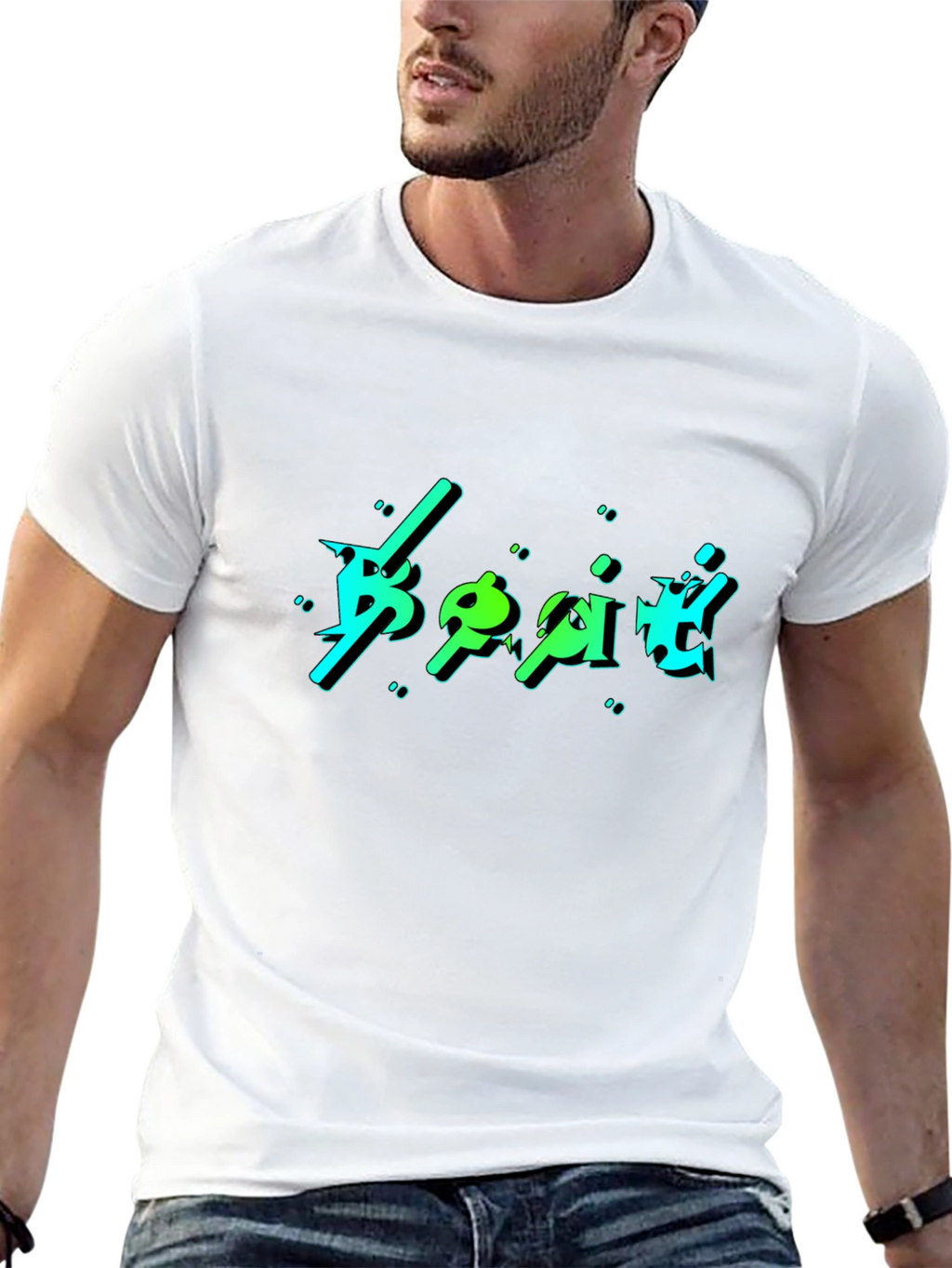 Bold Graphic Print Black T-Shirt