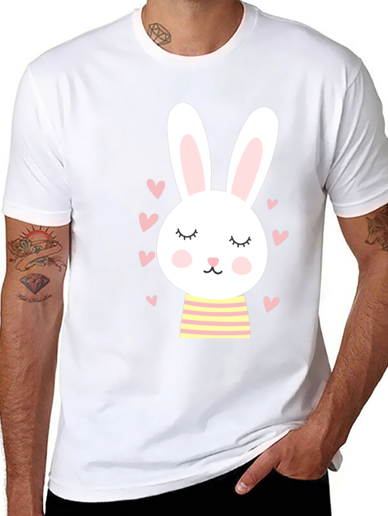 Cute Bunny Graphic Tee - Soft Cotton Blend