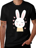 Cute Bunny Graphic Tee - Soft Cotton Blend