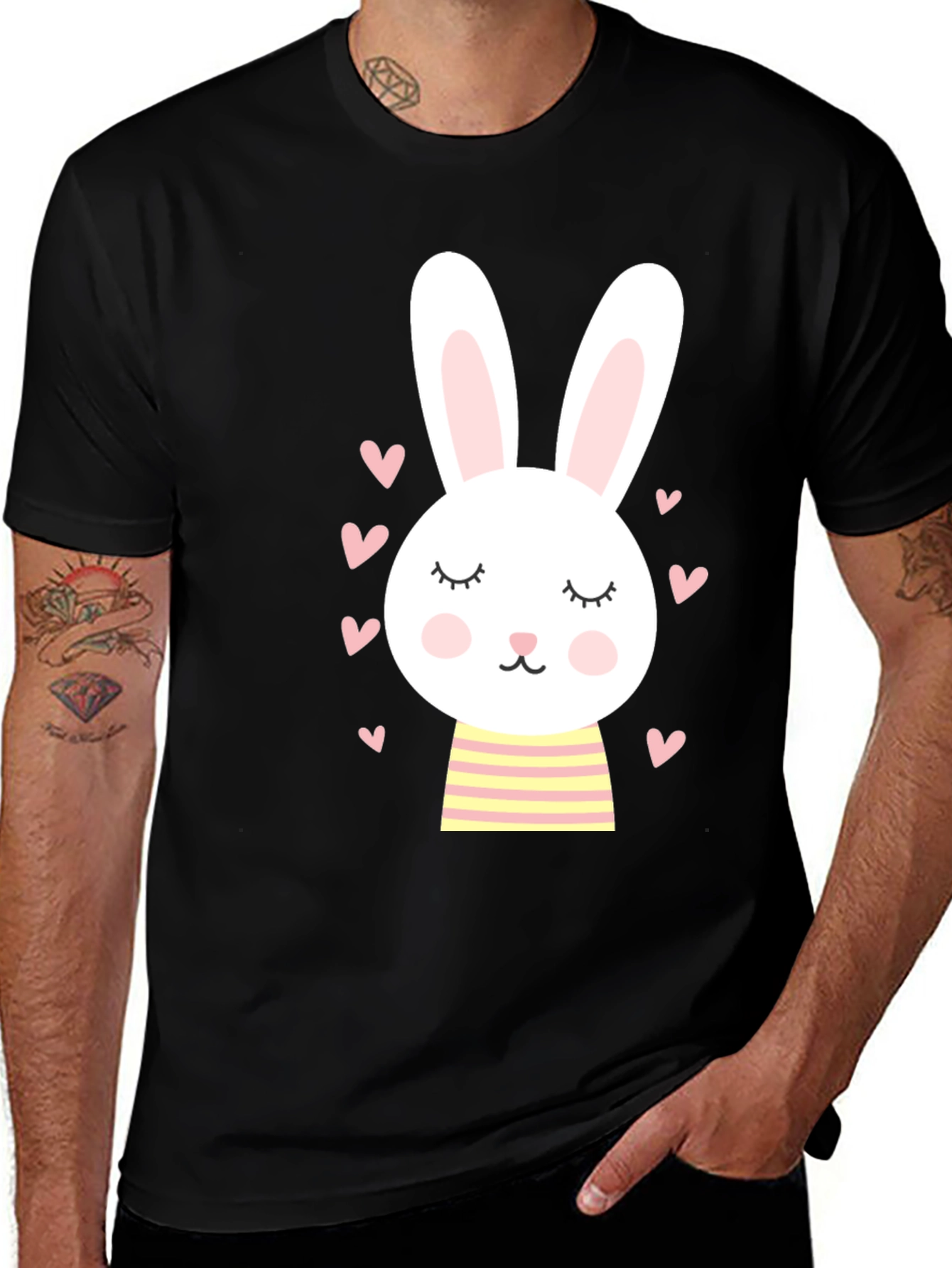 Cute Bunny Graphic Tee - Soft Cotton Blend