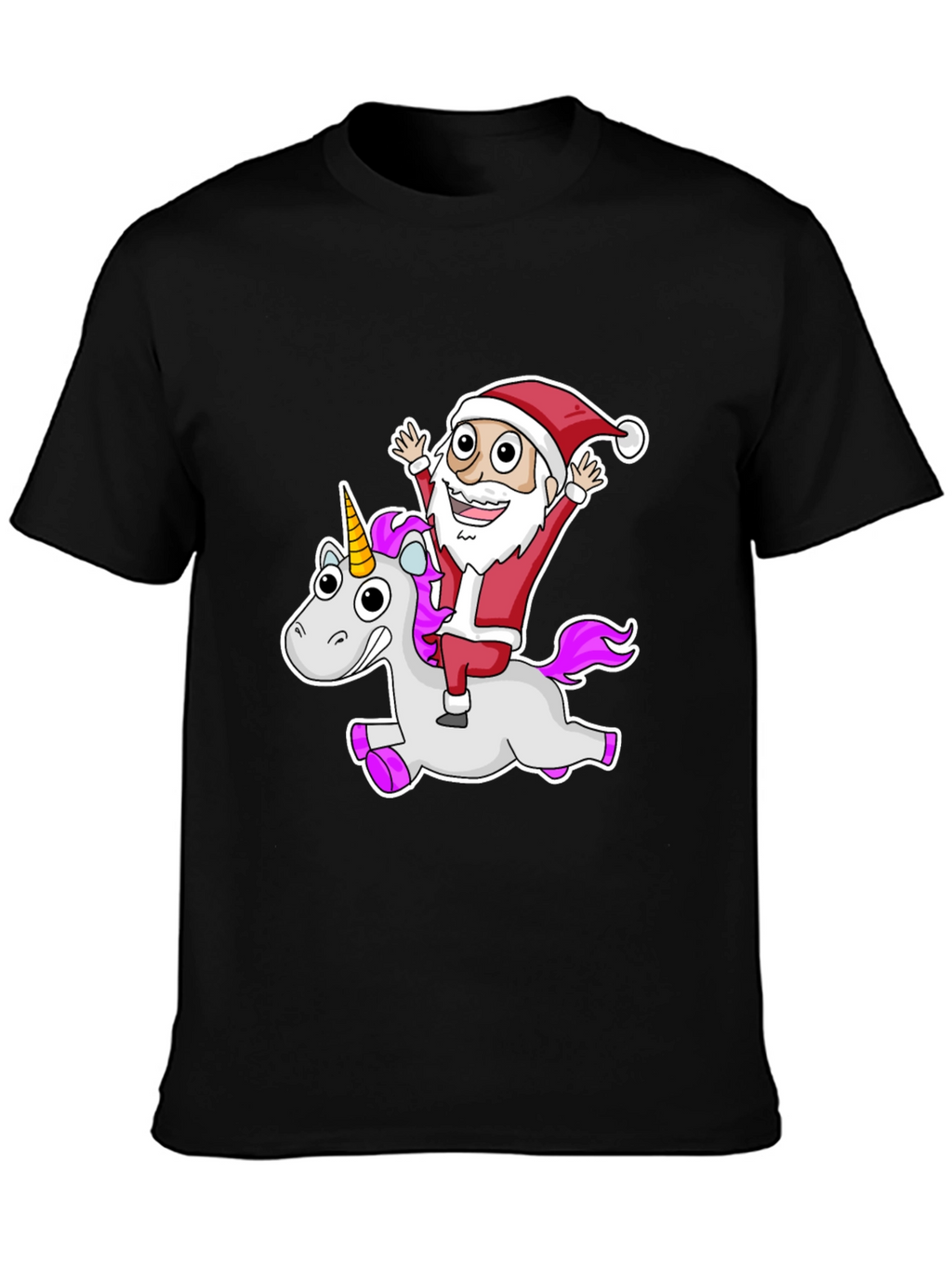 Santa Riding Unicorn Graphic Tee