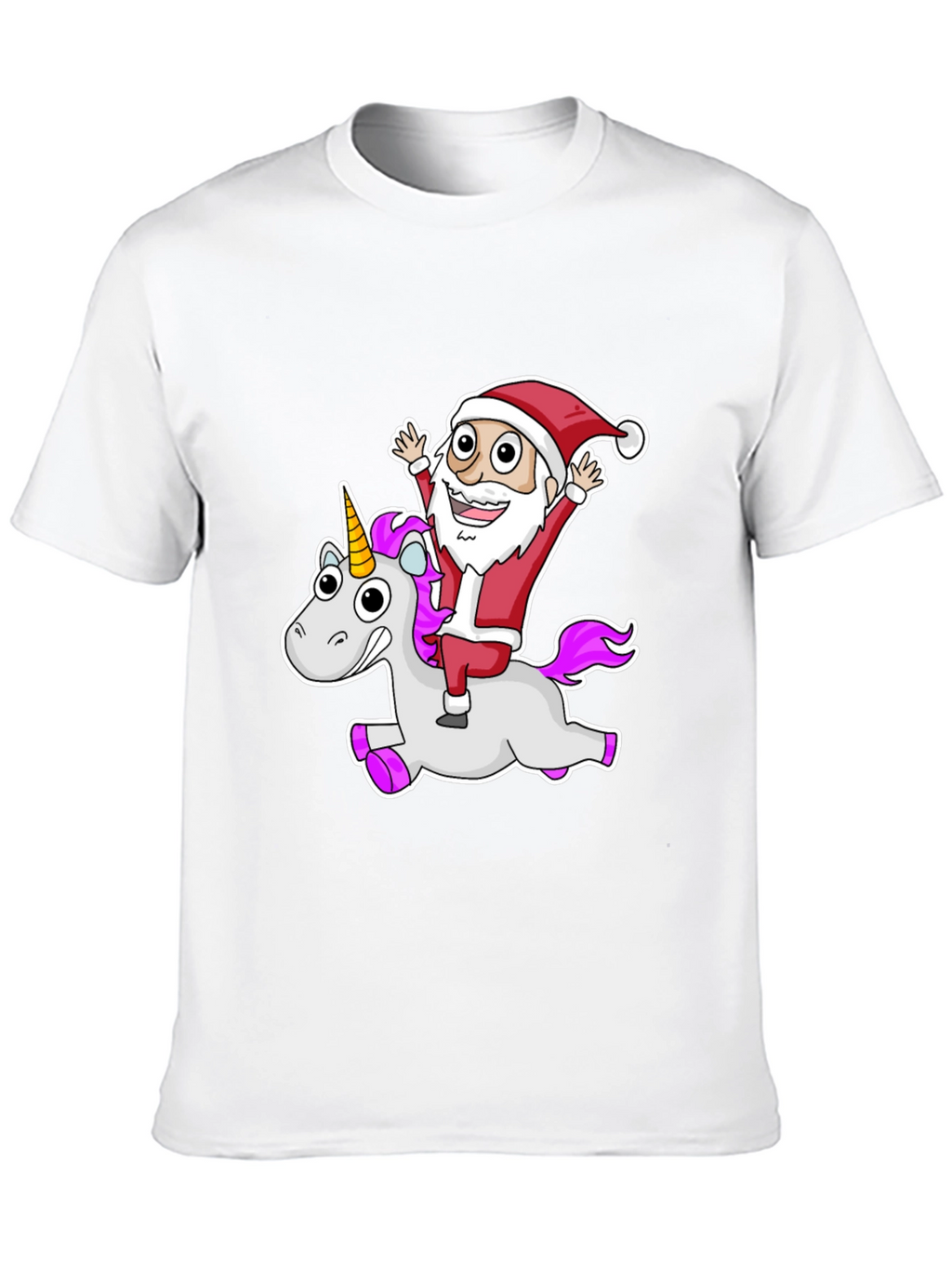 Santa Riding Unicorn Graphic Tee