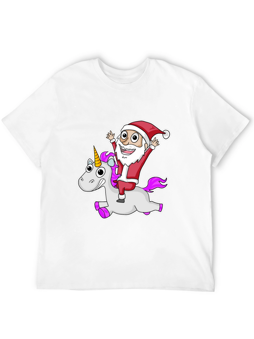 Santa Riding Unicorn Graphic Tee