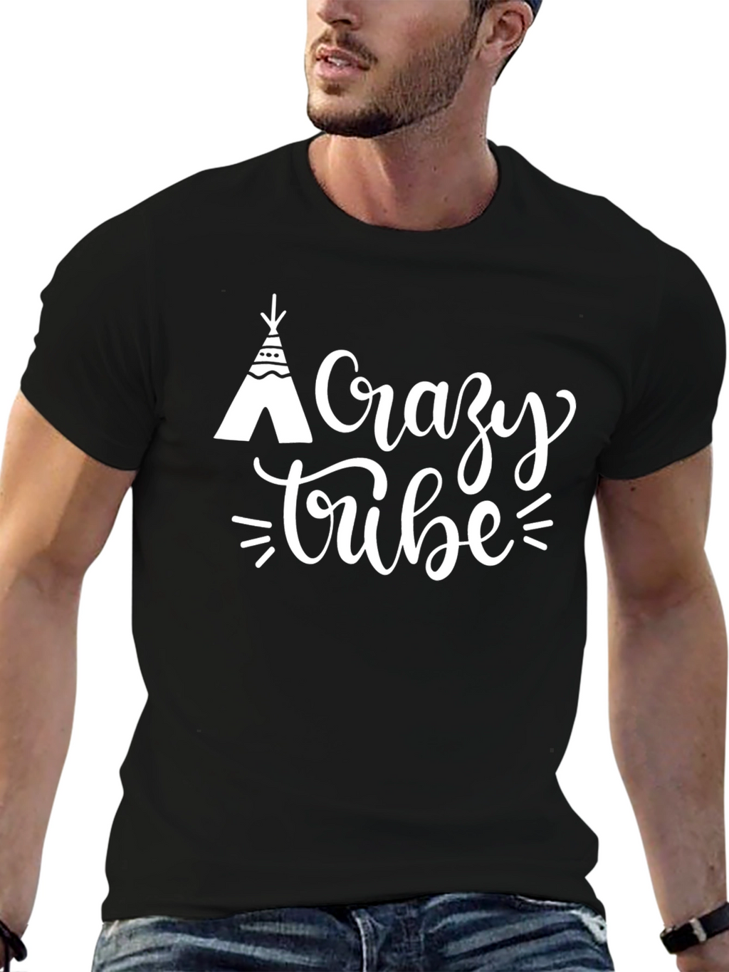 Crazy Tribe Graphic Tee - Black