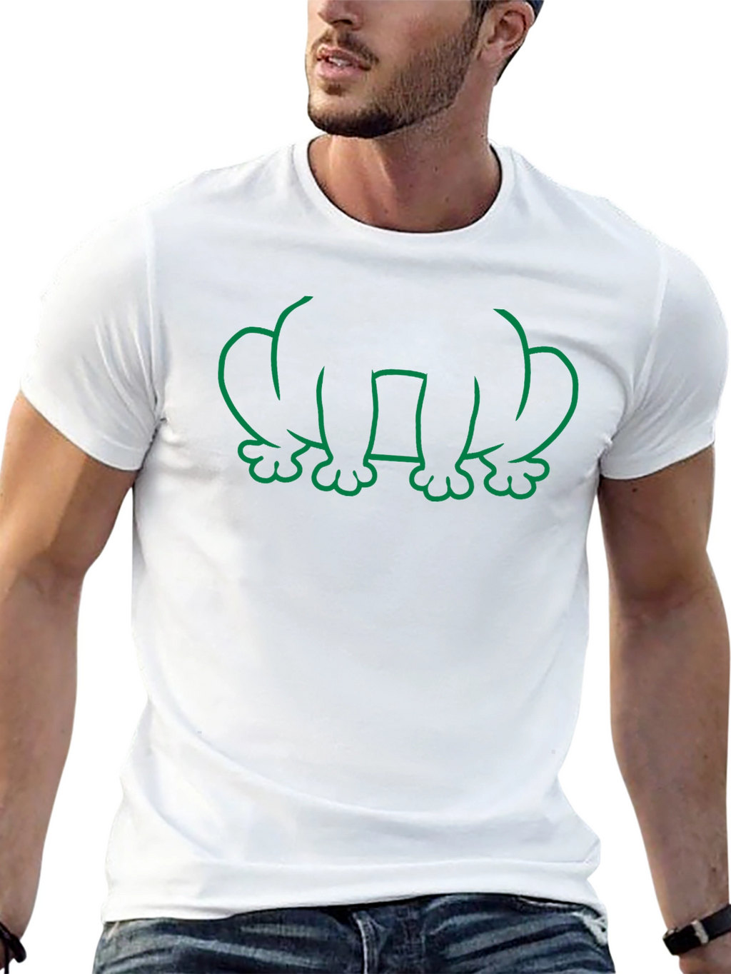 Frog Outline Graphic Tee - Black Cotton T-Shirt