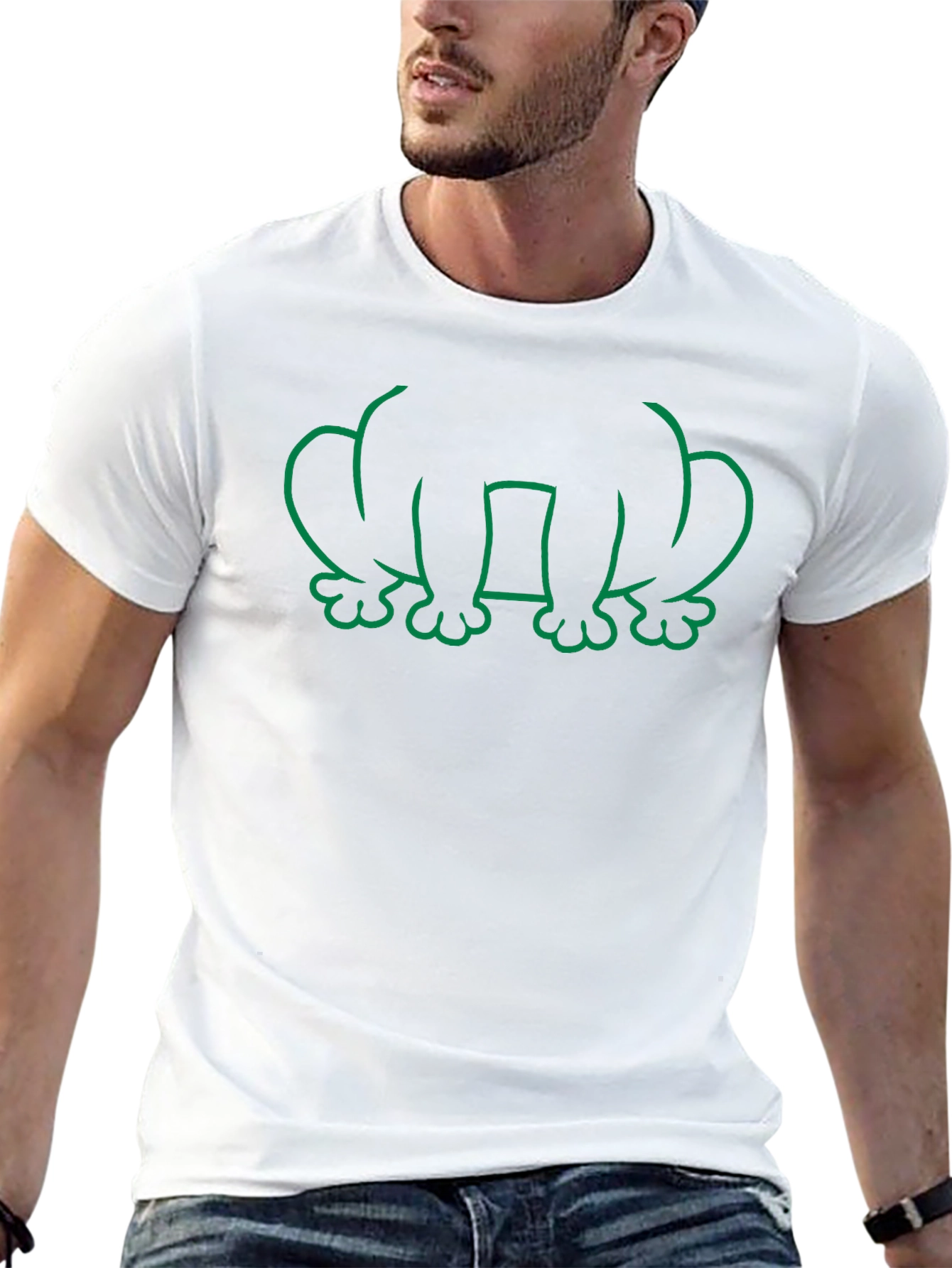 Frog Outline Graphic Tee - Black Cotton T-Shirt
