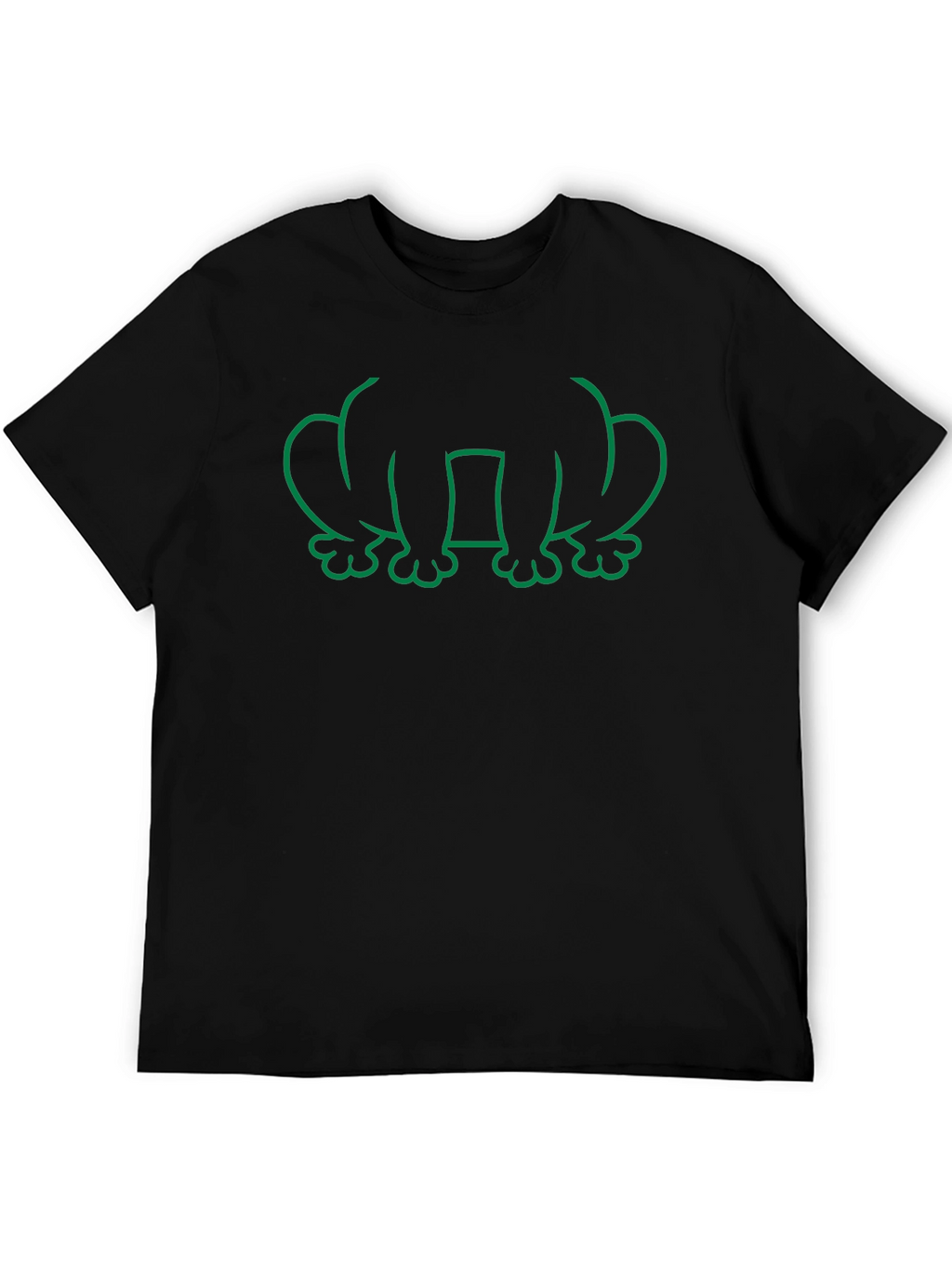 Frog Outline Graphic Tee - Black Cotton T-Shirt