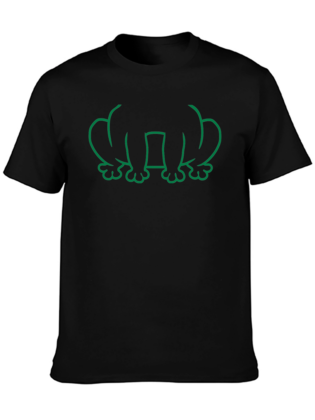 Frog Outline Graphic Tee - Black Cotton T-Shirt