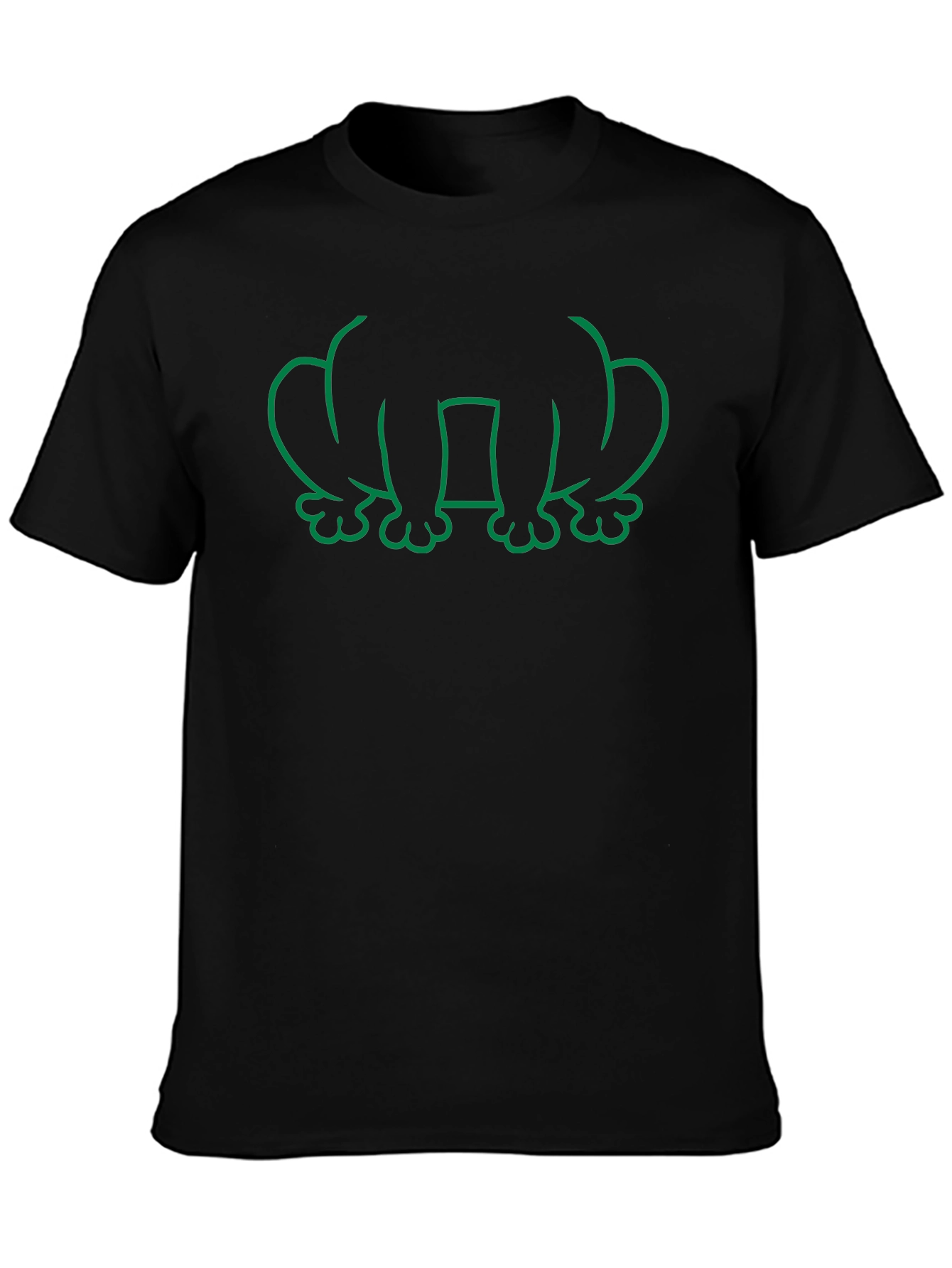 Frog Outline Graphic Tee - Black Cotton T-Shirt